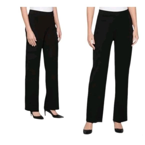EXCLUSIVELY MISOOK Large Petite STRAIGHT LEG ELASTIC WAIST Baggy Pants‎ Slacks - Picture 1 of 7